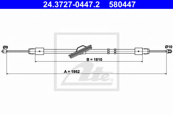 Ate 24.3727-0447.2 Cable Pull, parking brake 24372704472
