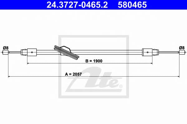 Ate 24.3727-0465.2 Cable Pull, parking brake 24372704652