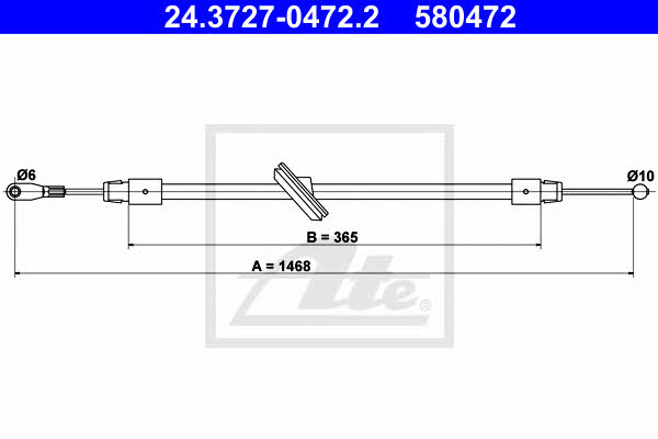 Ate 24.3727-0472.2 Cable Pull, parking brake 24372704722