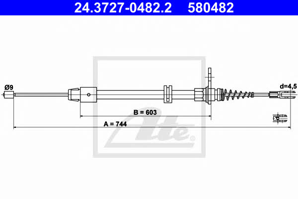 Brake cable Mercedes: 24372704822 Ate Handbrake cable