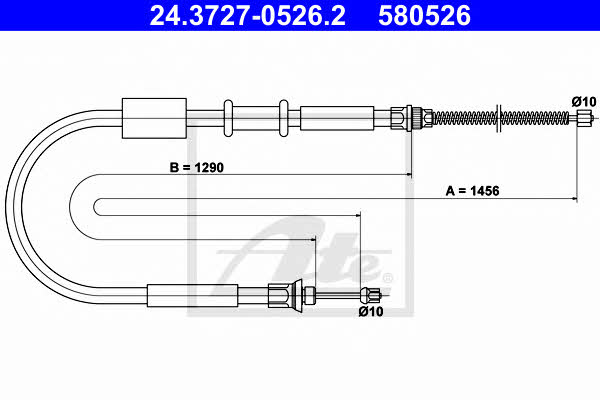 Ate 24.3727-0526.2 Parking brake cable left 24372705262