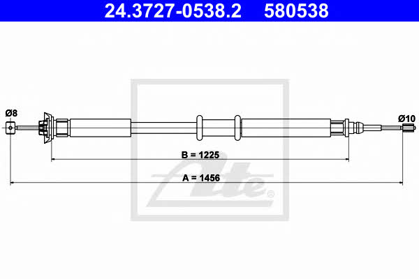 Ate 24.3727-0538.2 Cable Pull, parking brake 24372705382