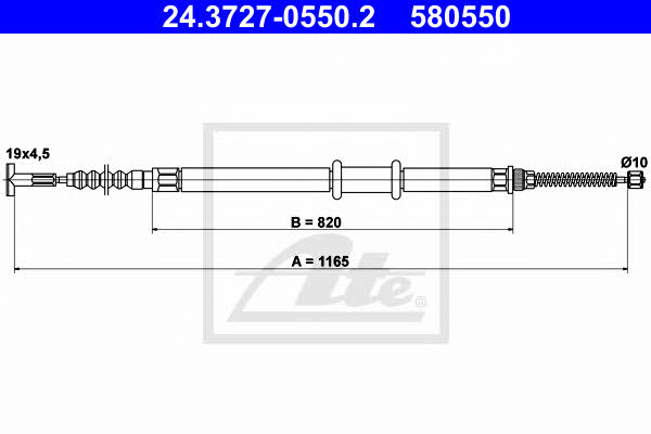 Ate 24.3727-0550.2 Parking brake cable left 24372705502