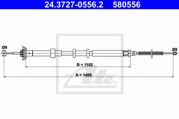 Ate 24.3727-0556.2 Parking brake cable left 24372705562