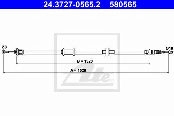 Ate 24.3727-0565.2 Cable Pull, parking brake 24372705652