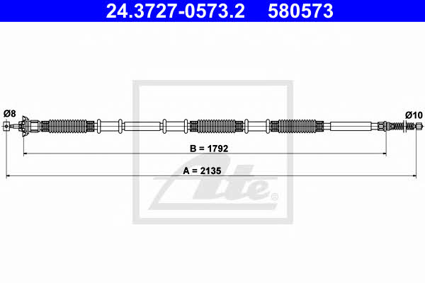 Ate 24.3727-0573.2 Cable Pull, parking brake 24372705732