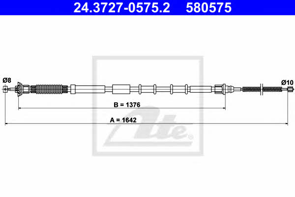Ate 24.3727-0575.2 Parking brake cable left 24372705752