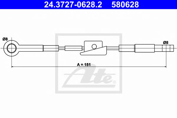 Ate 24.3727-0628.2 Cable Pull, parking brake 24372706282