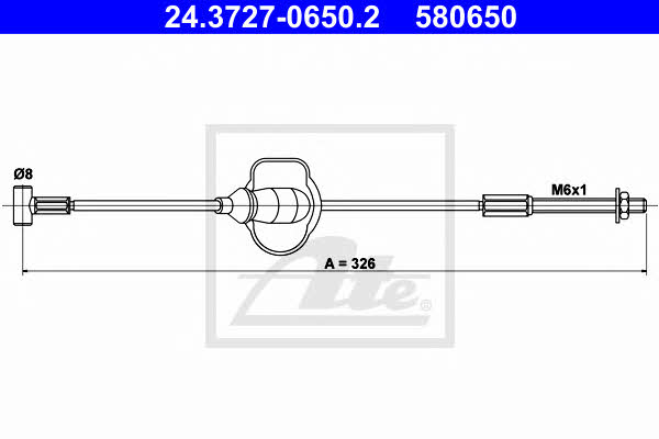 Ate 24.3727-0650.2 Cable Pull, parking brake 24372706502