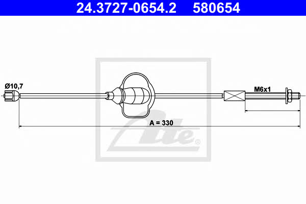Ate 24.3727-0654.2 Cable Pull, parking brake 24372706542