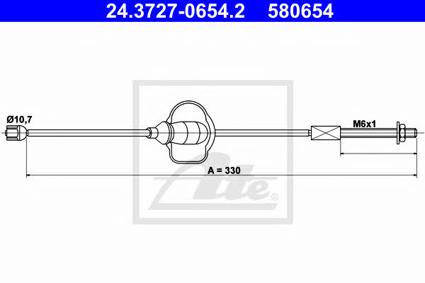 Ate 24.3727-0654.2 Handbrake cable 24372706542 24372706542 Ate Handbrake cable