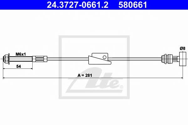 Ate 24.3727-0661.2 Cable Pull, parking brake 24372706612