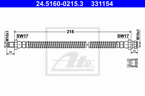 Ate 24.5160-0215.3 Brake Hose 24516002153