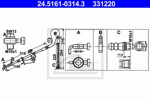 Ate Brake Hose – price [object Object] PLN