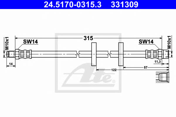 Ate Brake Hose – price 31 PLN