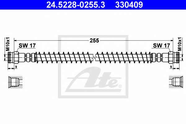 Ate 24.5228-0255.3 Brake Hose 24522802553