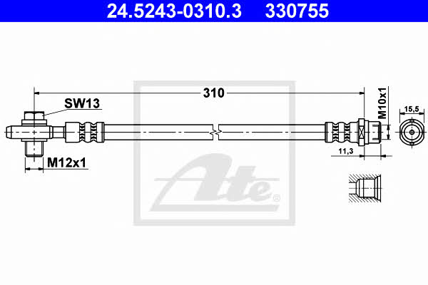 Ate 24.5243-0310.3 Brake Hose 24524303103 24524303103 Ate Brake Hose