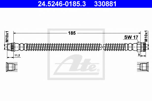 Ate 24.5246-0185.3 Brake Hose 24524601853