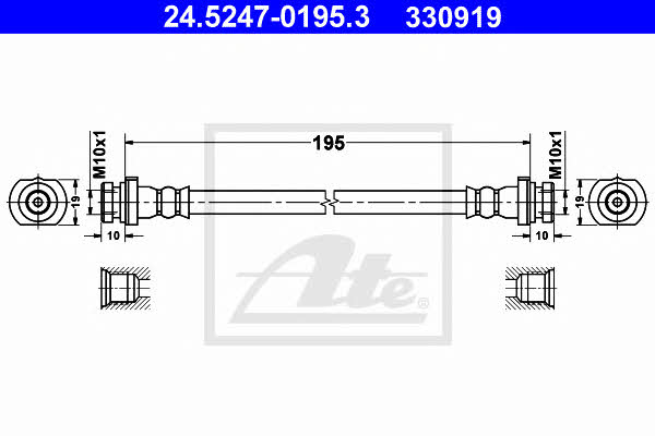 Ate 24.5247-0195.3 Brake Hose 24524701953