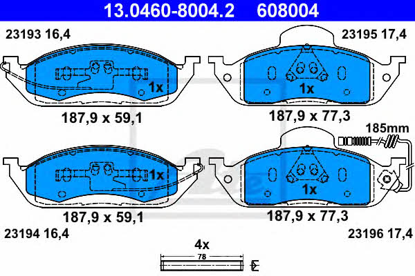 Ate Brake pad set – price 369 PLN