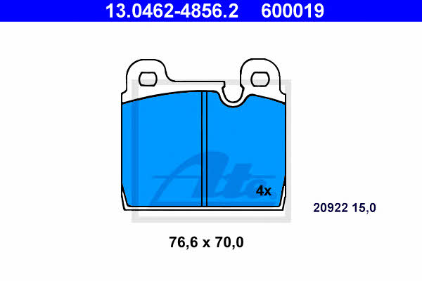 Ate 13.0462-4856.2 Brake Pad Set, disc brake 13046248562