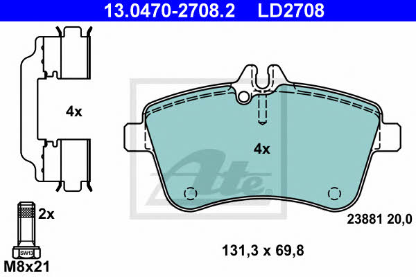 Ate ATE CERAMIC disc brake pads, set – price 265 PLN