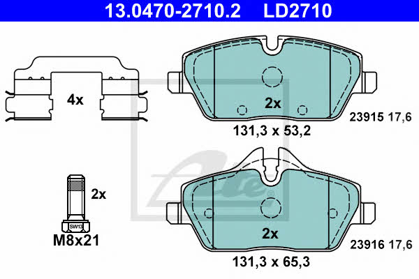 Ate ATE CERAMIC disc brake pads, set – price 382 PLN