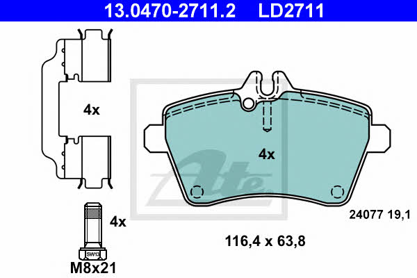 Ate ATE CERAMIC disc brake pads, set – price 221 PLN