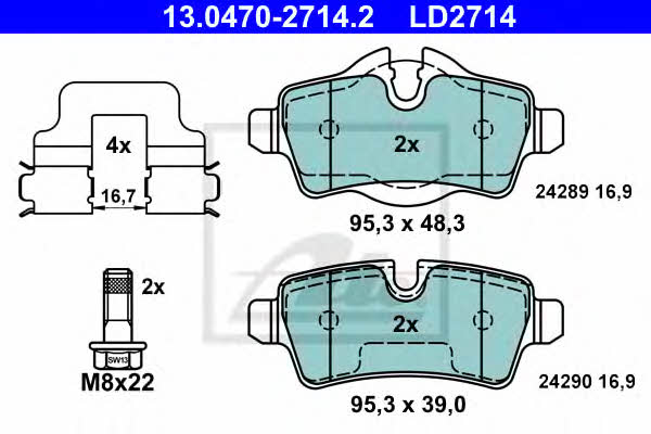 Ate ATE CERAMIC disc brake pads, set – price 348 PLN