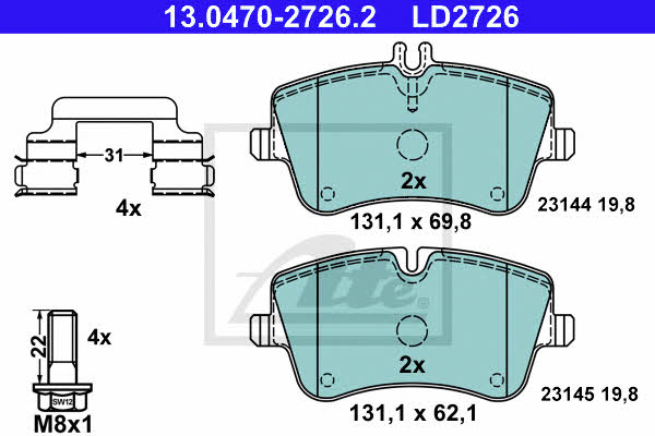 Ate ATE CERAMIC disc brake pads, set – price 284 PLN