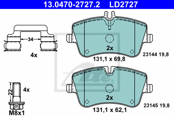 Ate ATE CERAMIC disc brake pads, set – price 325 PLN