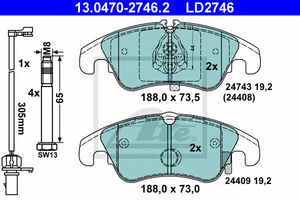 Ate ATE CERAMIC disc brake pads, set – price 481 PLN