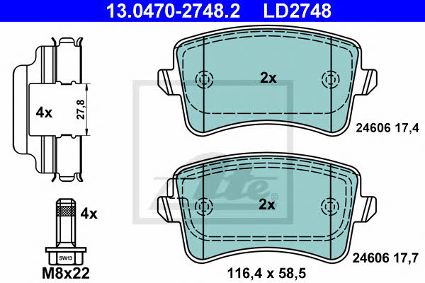 Ate ATE CERAMIC disc brake pads, set – price 373 PLN