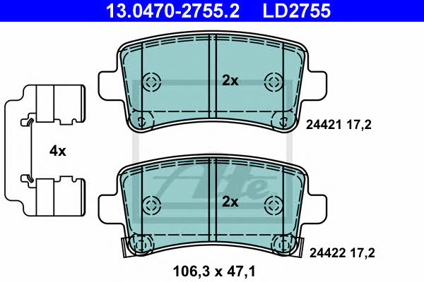 Ate ATE CERAMIC disc brake pads, set – price 238 PLN