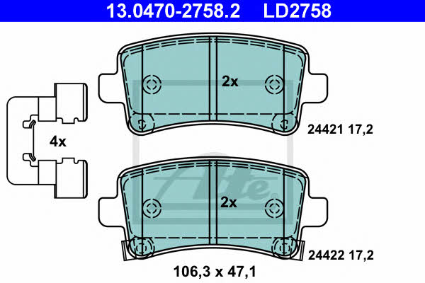 Ate ATE CERAMIC disc brake pads, set – price 239 PLN