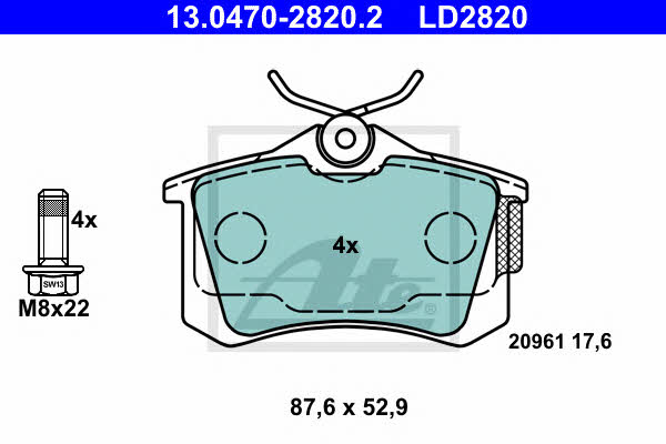 Ate ATE CERAMIC disc brake pads, set – price 157 PLN