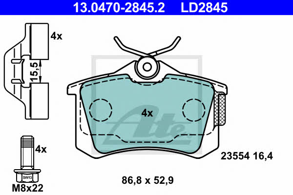Ate ATE CERAMIC disc brake pads, set – price 182 PLN