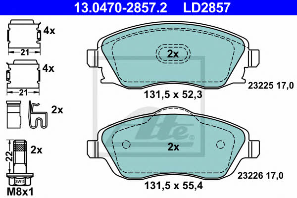 Ate ATE CERAMIC disc brake pads, set – price 248 PLN