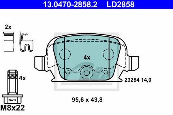 Ate ATE CERAMIC disc brake pads, set – price 227 PLN