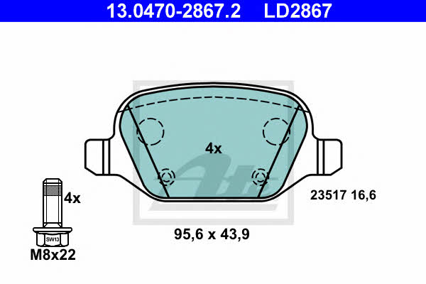 Ate ATE CERAMIC disc brake pads, set – price 188 PLN