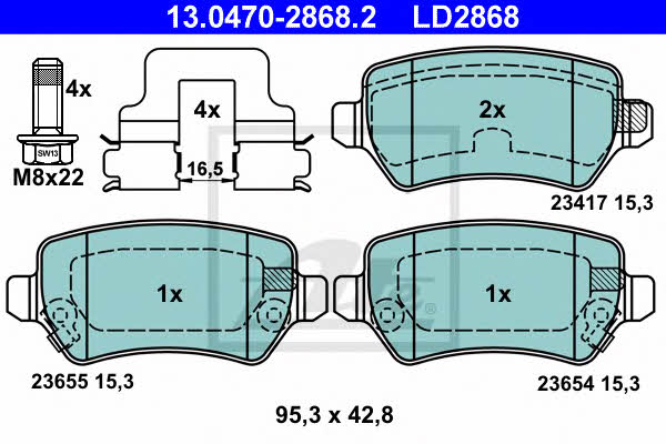 Ate ATE CERAMIC disc brake pads, set – price 222 PLN