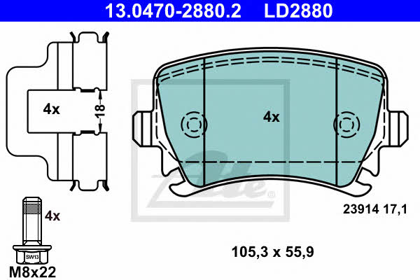 Ate ATE CERAMIC disc brake pads, set – price 211 PLN