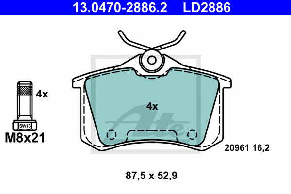 Ate ATE CERAMIC disc brake pads, set – price 187 PLN