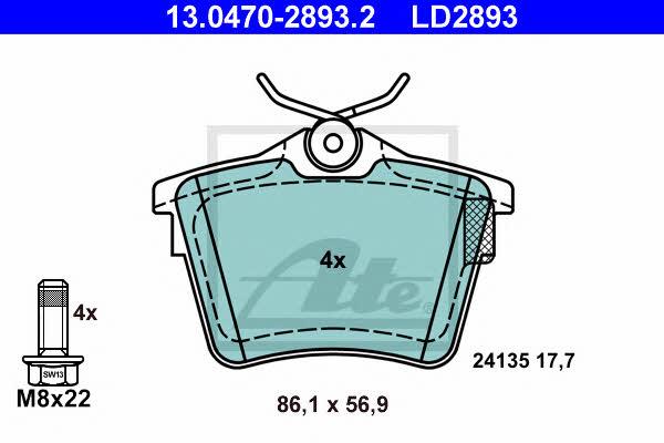 Ate ATE CERAMIC disc brake pads, set – price [object Object] PLN