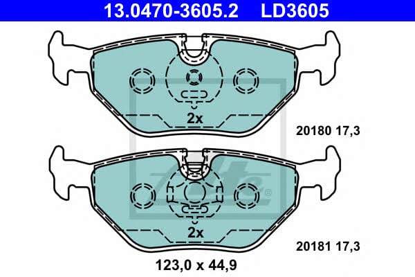 Ate ATE CERAMIC disc brake pads, set – price 248 PLN