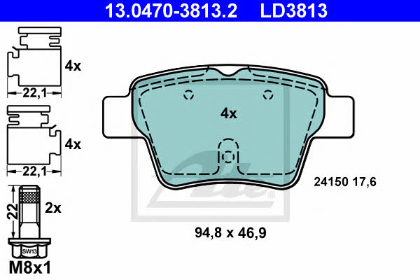 Ate ATE CERAMIC disc brake pads, set – price 174 PLN