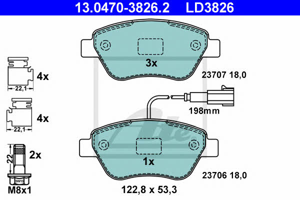 Ate ATE CERAMIC disc brake pads, set – price 267 PLN
