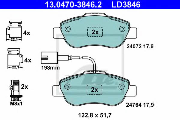 Ate ATE CERAMIC disc brake pads, set – price 285 PLN