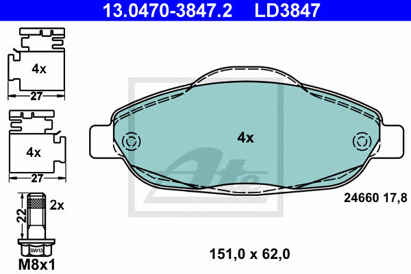 Ate ATE CERAMIC disc brake pads, set – price 318 PLN