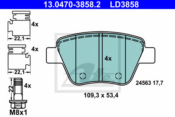 Ate ATE CERAMIC disc brake pads, set – price 294 PLN
